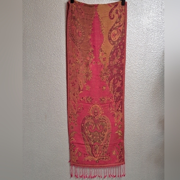 Wool & Silk Fringed Scarf - Picture 1 of 11